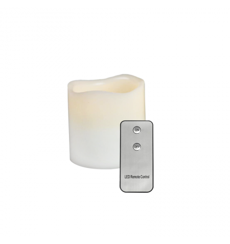 Κερί Επιτραπέζιο Φωτιστικό LED Τηλεχειριστήριο Λευκό Πλαστικό F0711514 ACA
