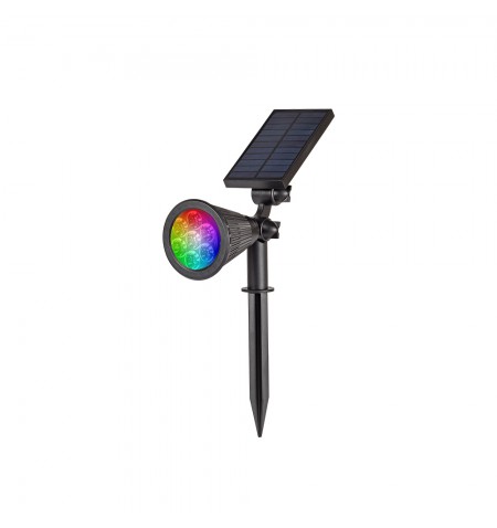 Ηλιακό Φωτιστικό Καρφωτό LED 2W RGB Μαύρο IP65 Amistad 80204910S Inlight