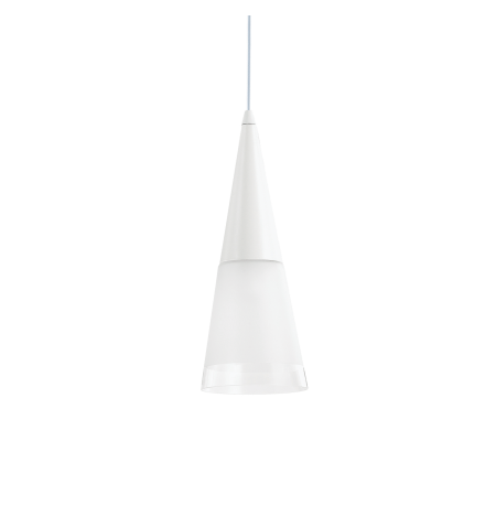 Φωτιστικό κρεμαστό CONO χρώμιο λευκό με χειροποίητο γυαλί Ideal Lux