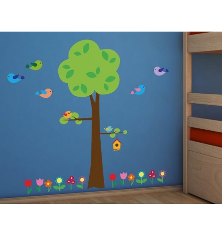 Παιδικό Αυτοκόλλητο Τοίχου Δέντρο TREE WITH FLOWER XL βινυλίου Ango Dalber