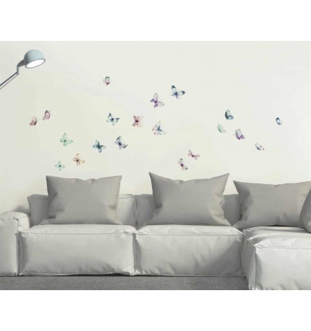 Αυτοκόλλητο Τοίχου Πολύχρωμες Πεταλούδες Watercolour Butterflies M 54117 Ango Dalber