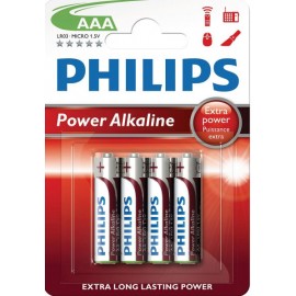Αλκαλικές μπαταρίες Philips AAA LR03 1.5V τετράδα